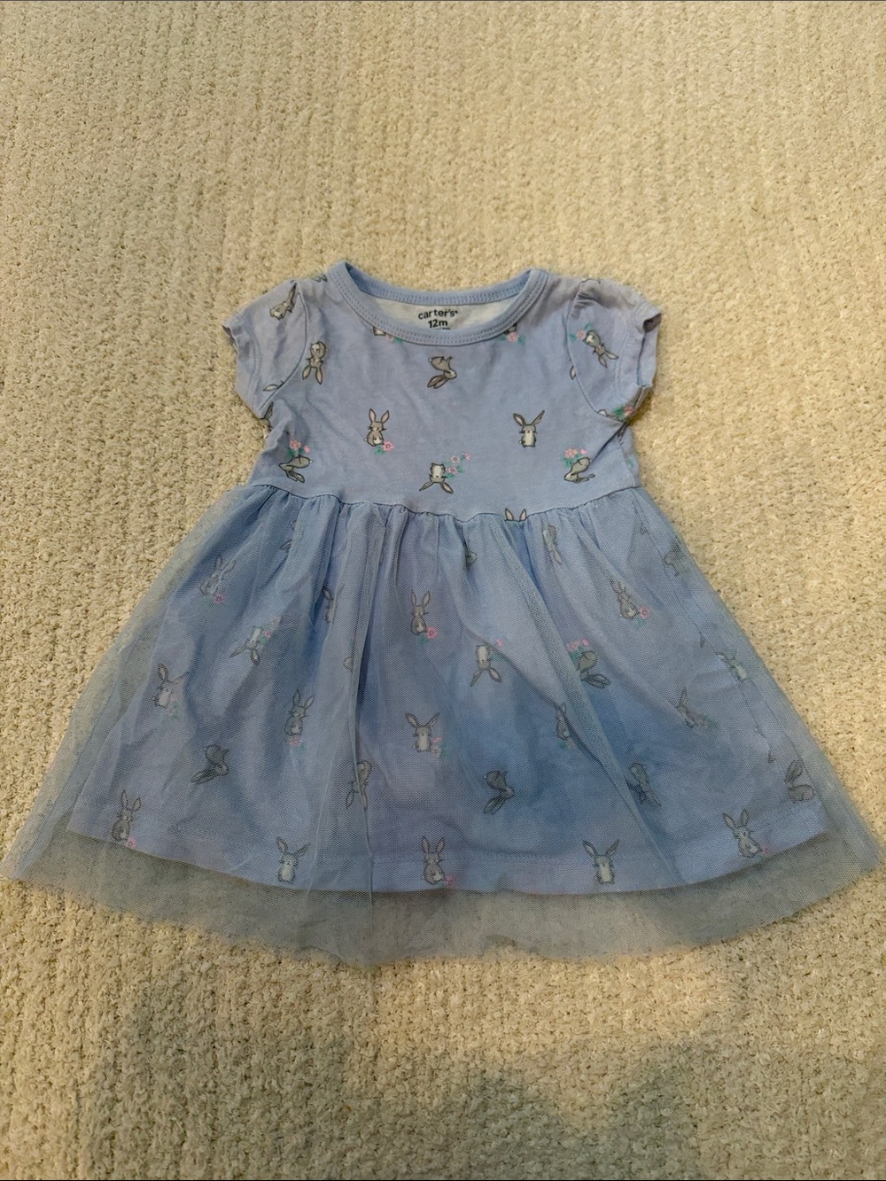 Carter's Light Blue Bunny Tulle Dress